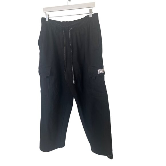 Pro Club Heavyweight Black Cargo Pants With Drawstring Waist - Picture 2 of 4
